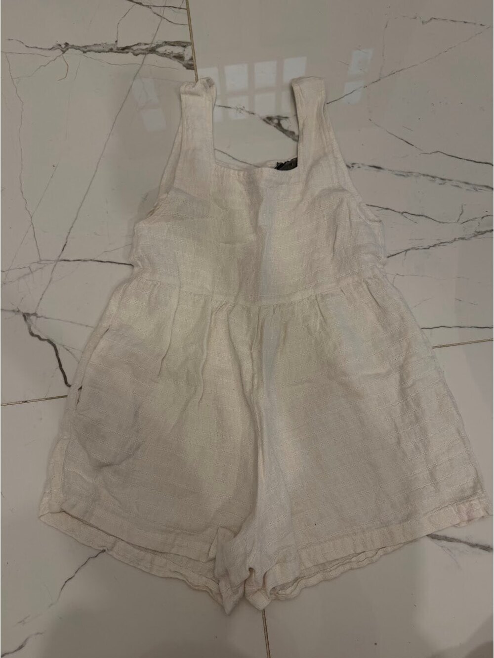 Reformation White Linen Romper Size XS